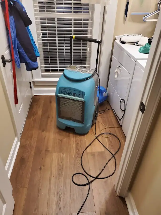 Commercial dehumidifier deployed for Flood Damage Cleanup in East Chicago